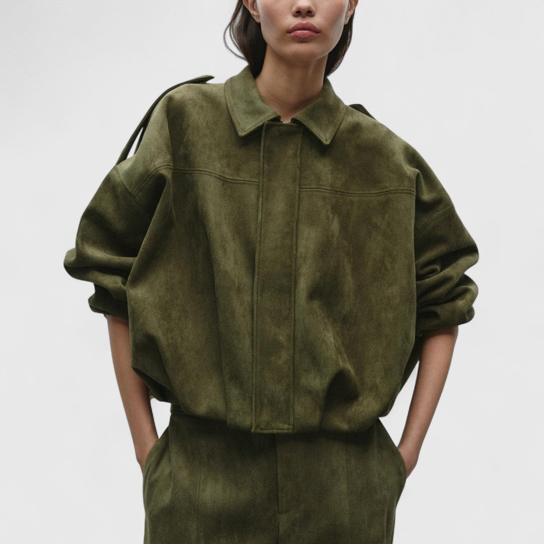 Ηρώ - Μπουφάν με φαρδιά γραμμή, απαλή υφή και ζεστή αίσθηση