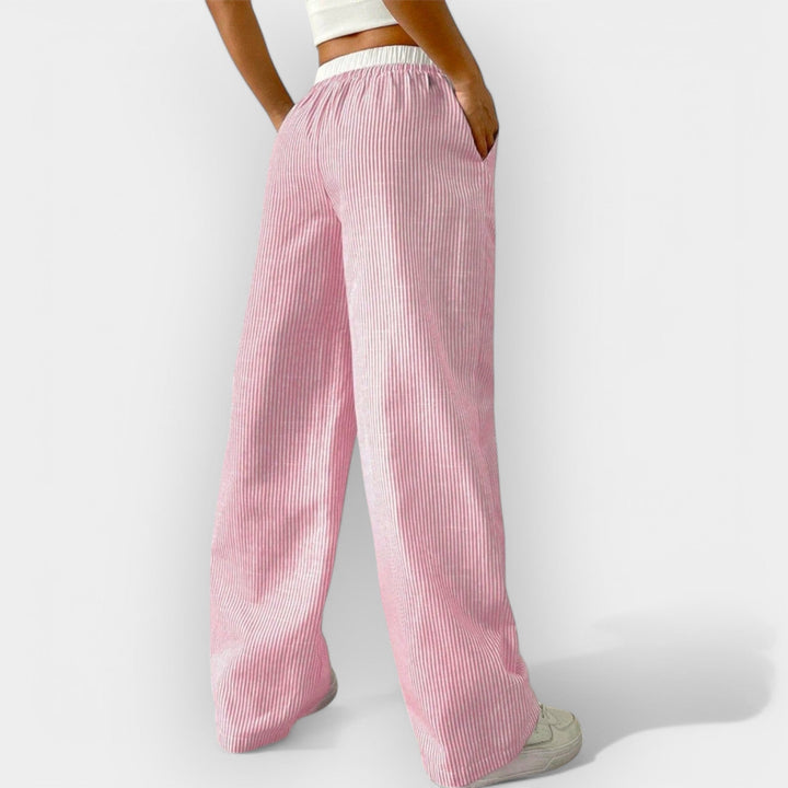 Ριγέ Φαρδύ Παντελόνι