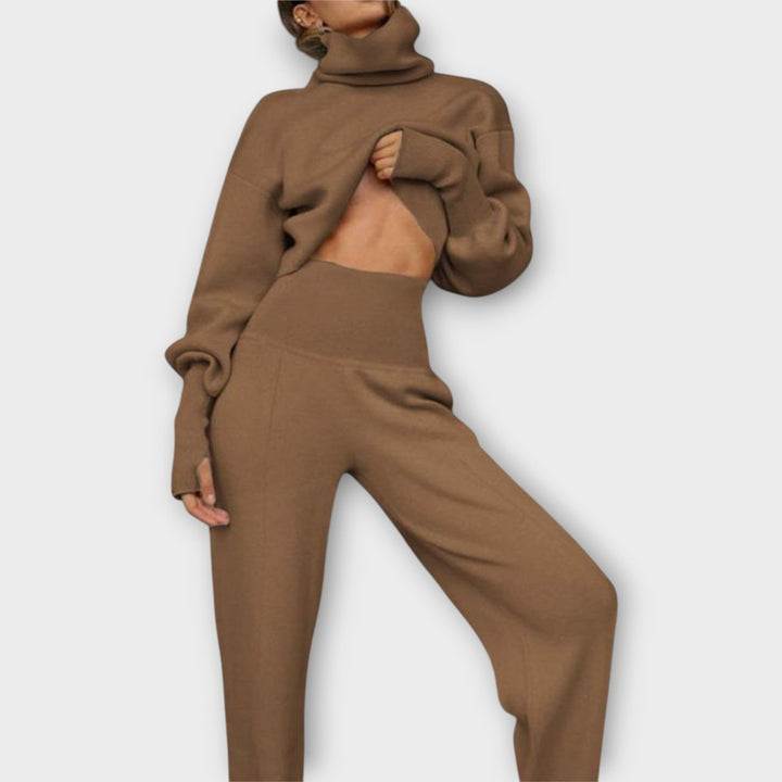 Σετ Πλεκτό με Ζιβάγκο και Χαλαρή Εφαρμογή