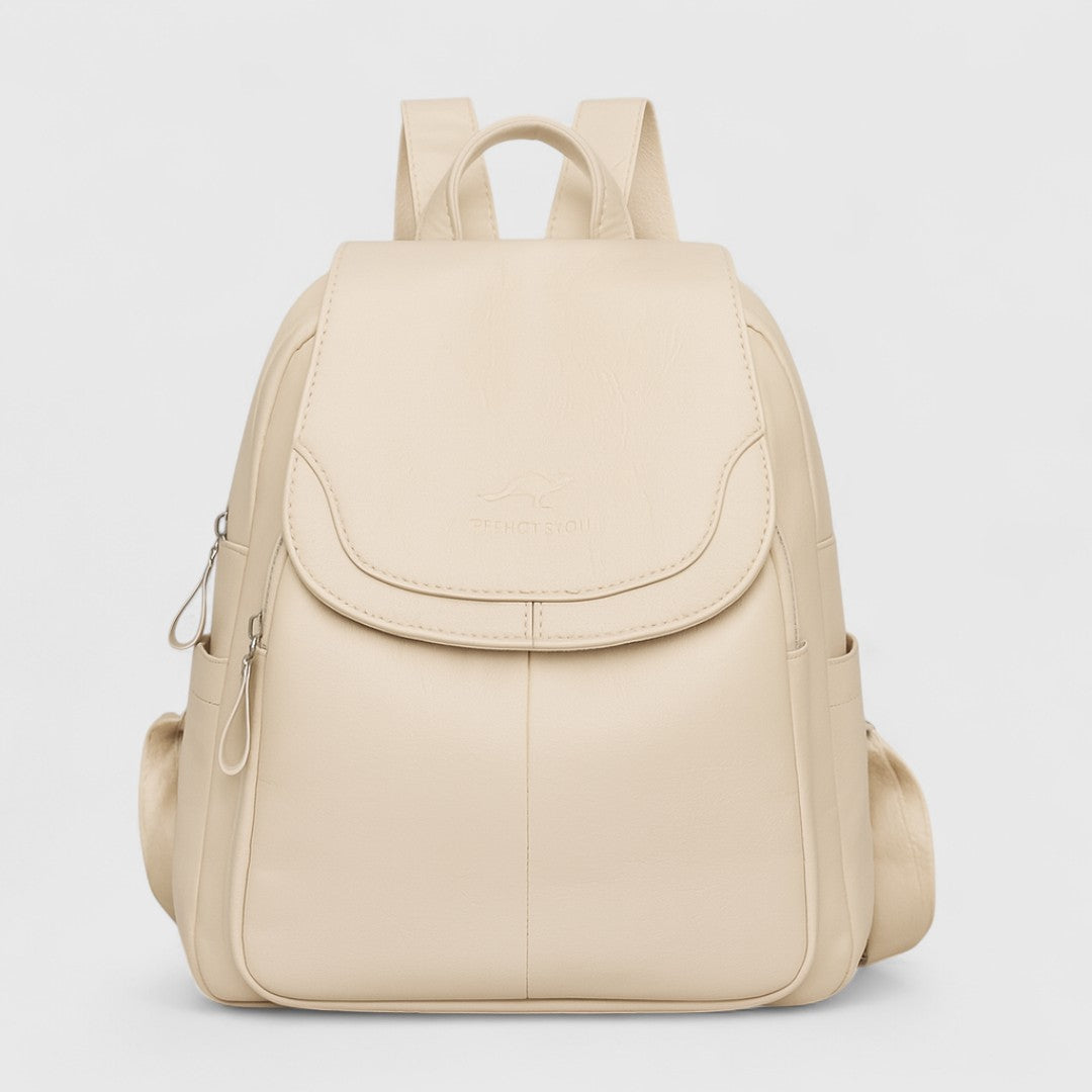 Καλλιστώ - Δερμάτινο σακίδιο πλάτης με αντικειμενικό σχέδιο και στυλ