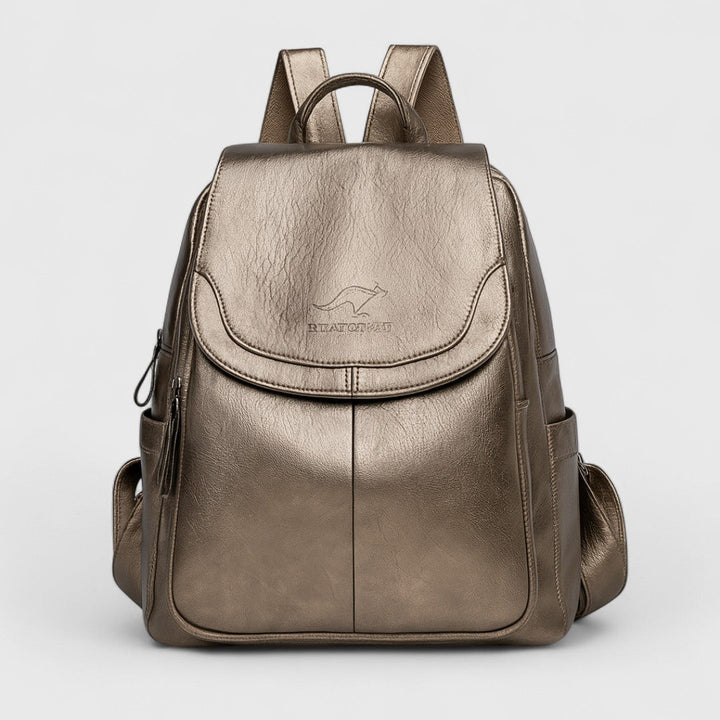 Καλλιστώ - Δερμάτινο σακίδιο πλάτης με αντικειμενικό σχέδιο και στυλ