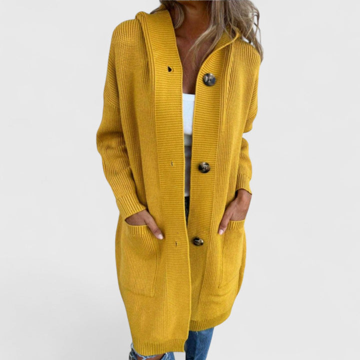 Ξανθή - Μακριά ζακέτα με απαλή υφή και στυλ