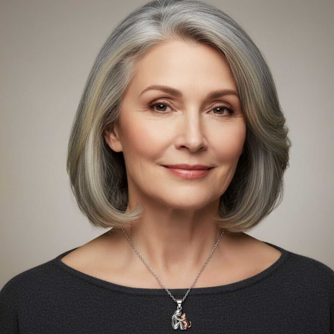 Βάσια – Κολιέ με Μενταγιόν Αγκαλιάς Ανθρώπου & Γάτας