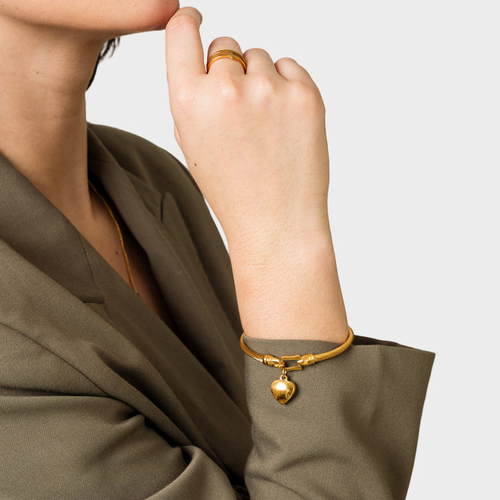 Χρυσό Βραχιόλι με Καρδιά 