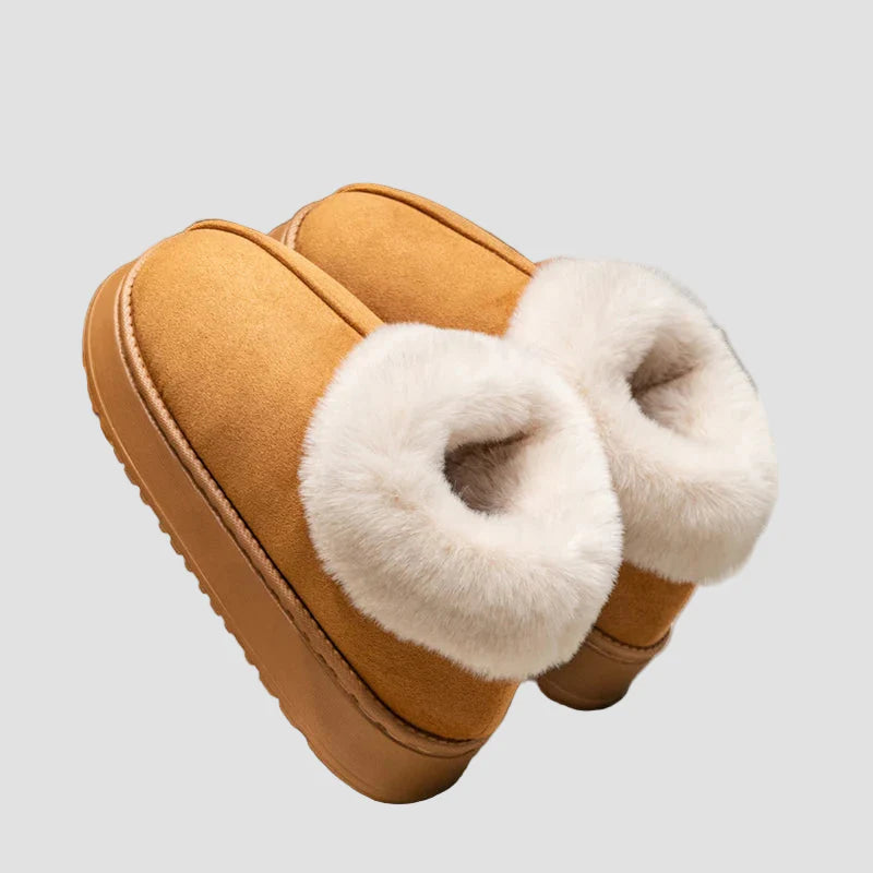 Γεωργία - Άνετες παντόφλες για το σπίτι με γούνινο γιακά