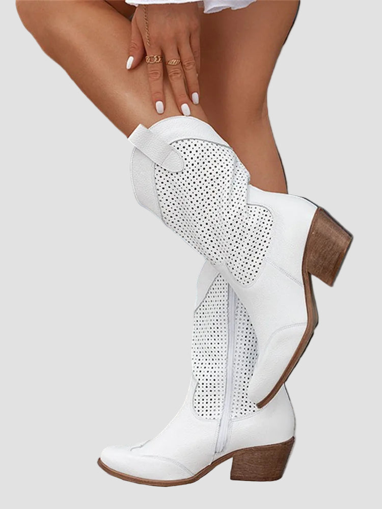 Ξένια - Μοντέρνες Καουμπόικες Μπότες από Τζιν με Πλαϊνό Φερμουάρ