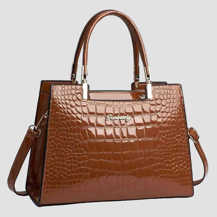 Erain - Γυαλιστερή τσάντα από δέρμα κροκόδειλου