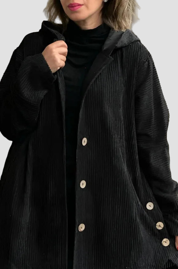 Cordia - Κοτλέ Μπουφάν με Κουκούλα