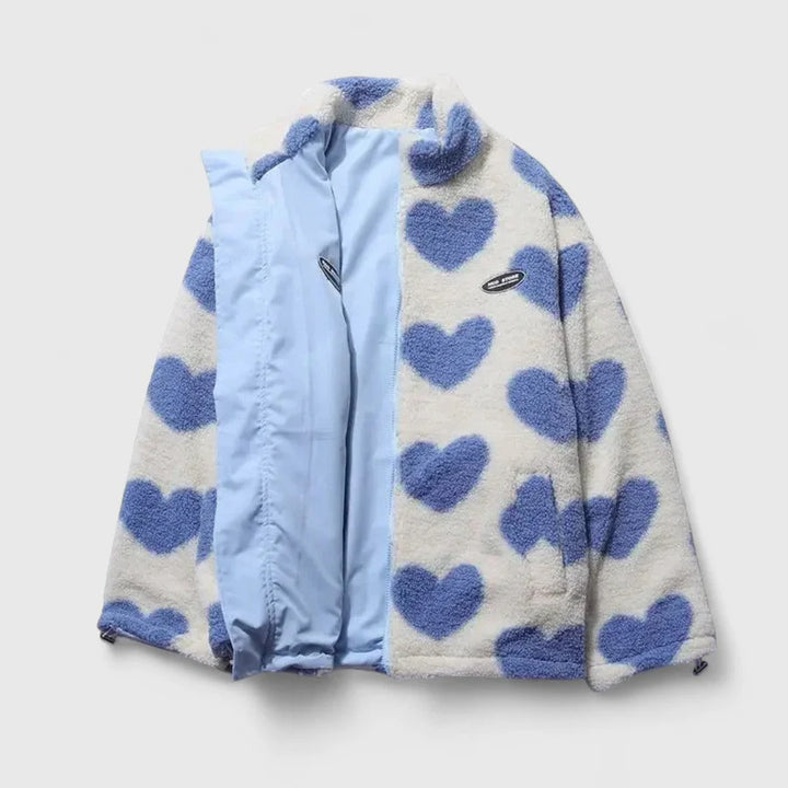 Αφροξυλία - Ζεστό αναστρέψιμο μπουφάν με απαλή υφή και μοντέρνο στυλ