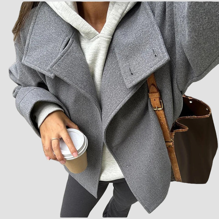 Iris - Μινιμαλιστικό γκρι σακάκι από μείγμα μαλλιού