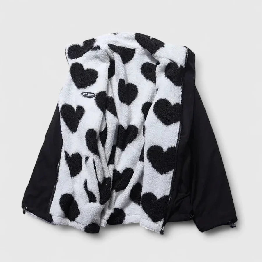 Αφροξυλία - Ζεστό αναστρέψιμο μπουφάν με απαλή υφή και μοντέρνο στυλ