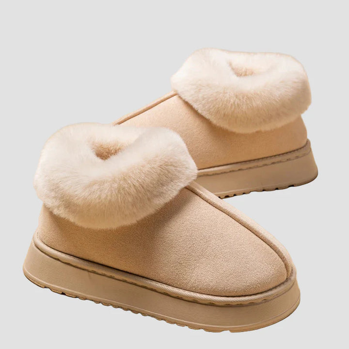 Γεωργία - Άνετες παντόφλες για το σπίτι με γούνινο γιακά