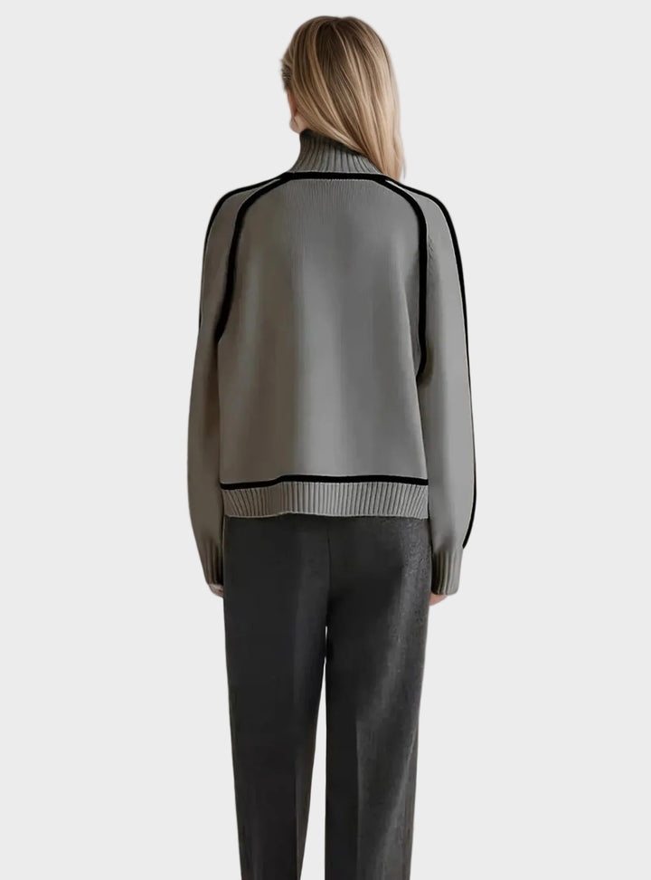 Βασιλική - Κομψό μονόχρωμο πουλόβερ με ψηλό γιακά