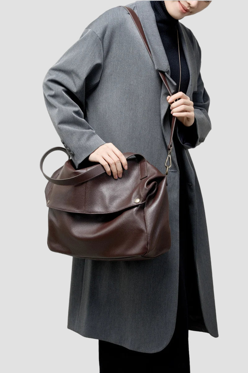 Adriani - Ρετρό γνήσια δερμάτινη μαλακή μινιμαλιστική τσάντα για καθημερινή χρήση