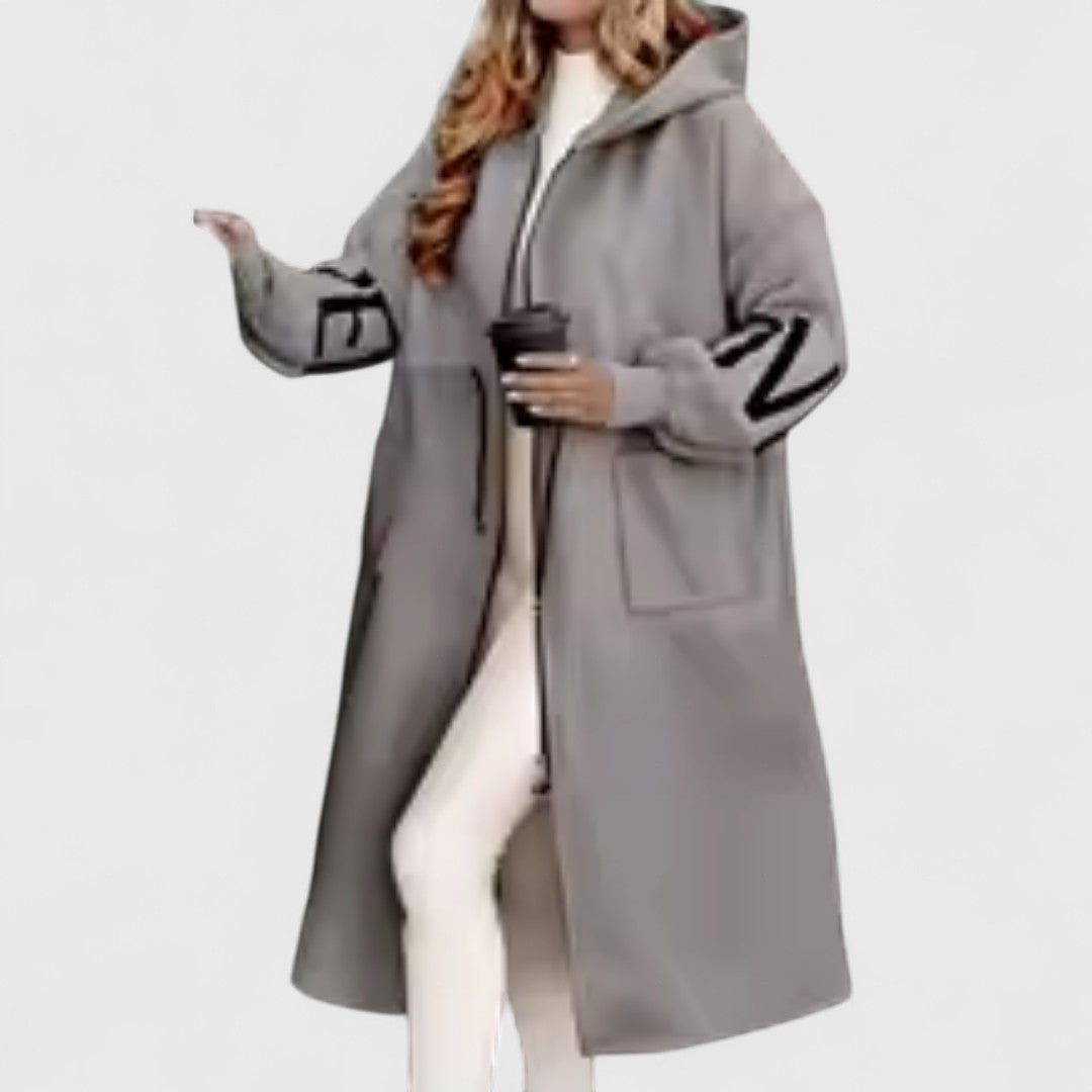 Μαχαιρούλα - Γυναικεία ζακέτα με πλεκτά μανίκια και κούκουλα για ανεπιτήδευτη άνεση