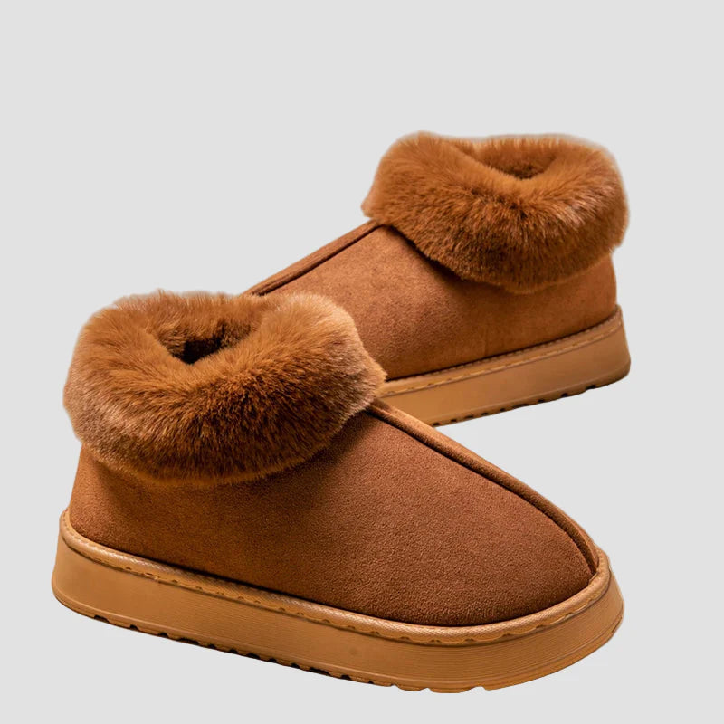 Γεωργία - Άνετες παντόφλες για το σπίτι με γούνινο γιακά