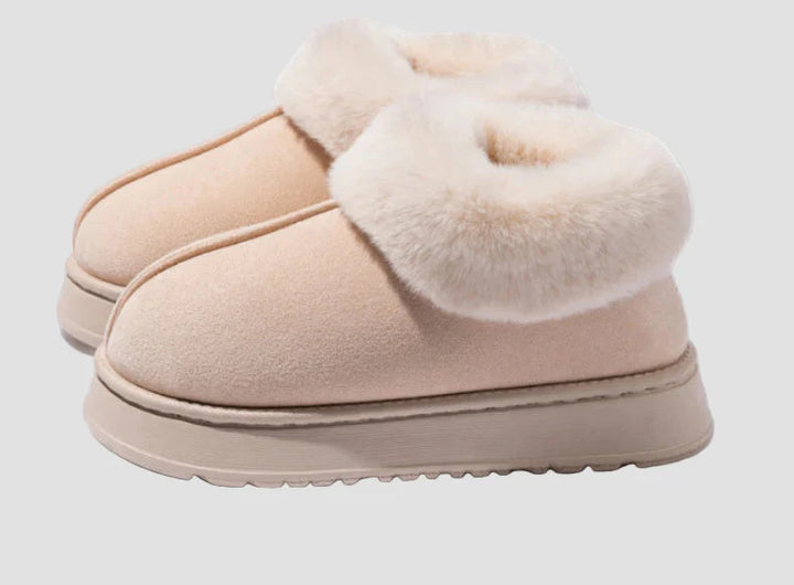 Γεωργία - Άνετες παντόφλες για το σπίτι με γούνινο γιακά