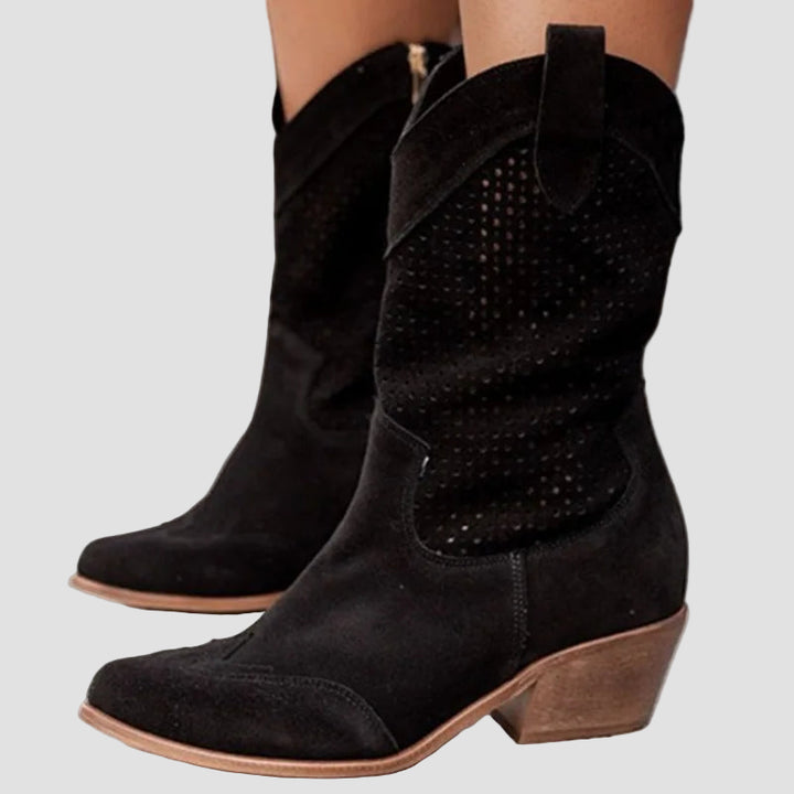 Ξένια - Μοντέρνες Καουμπόικες Μπότες από Τζιν με Πλαϊνό Φερμουάρ