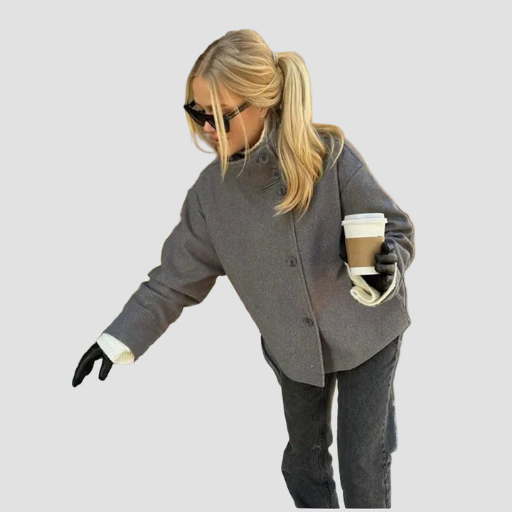 Iris - Μινιμαλιστικό γκρι σακάκι από μείγμα μαλλιού