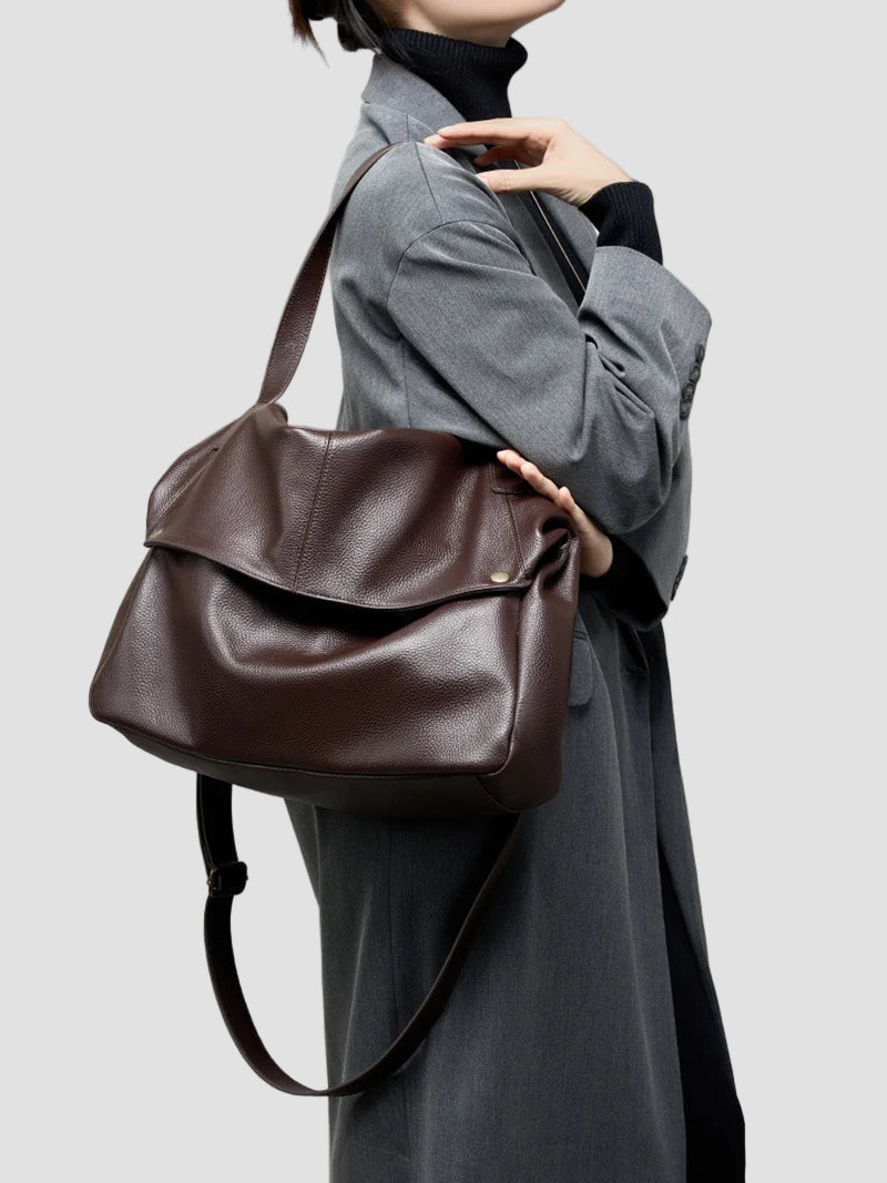 Adriani - Ρετρό γνήσια δερμάτινη μαλακή μινιμαλιστική τσάντα για καθημερινή χρήση