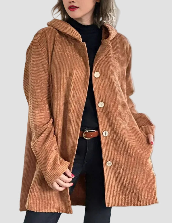 Cordia - Κοτλέ Μπουφάν με Κουκούλα