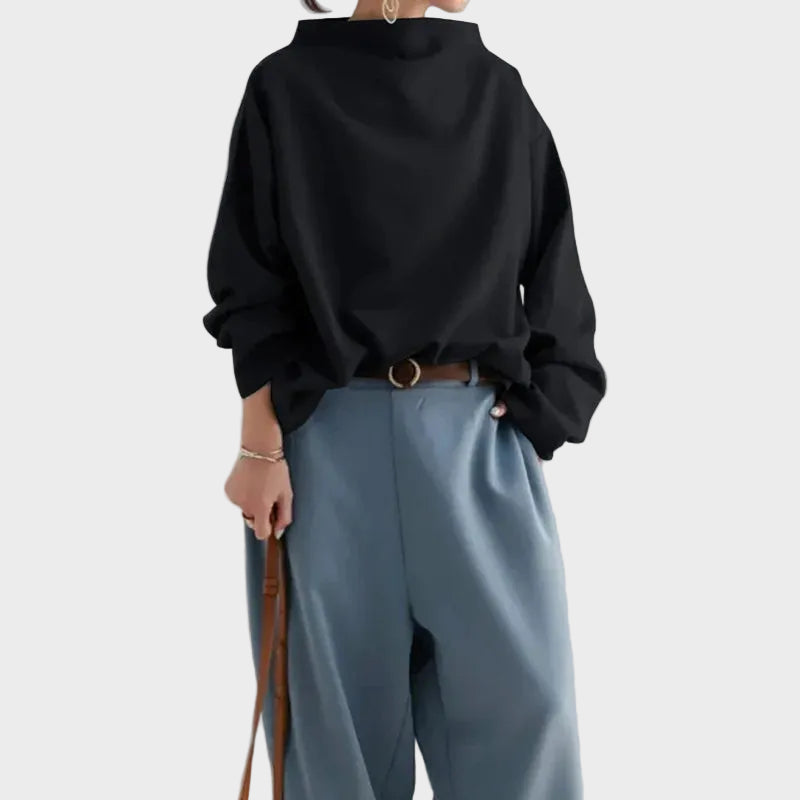 Γεωργία - Μοντέρνο μπλουζάκι με ψηλό γιακά και μανίκια Dolman