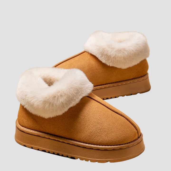 Γεωργία - Άνετες παντόφλες για το σπίτι με γούνινο γιακά