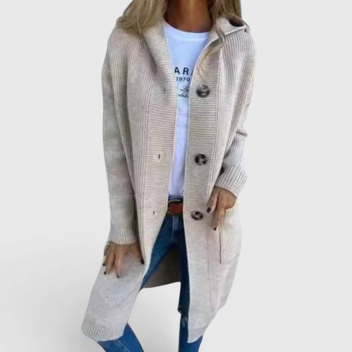 Ξανθή - Μακριά ζακέτα με απαλή υφή και στυλ