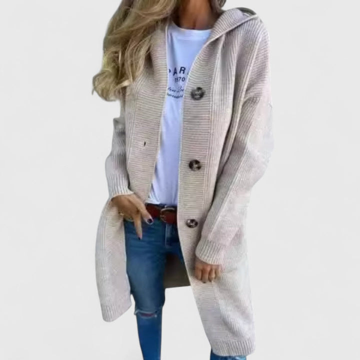 Ξανθή - Μακριά ζακέτα με απαλή υφή και στυλ