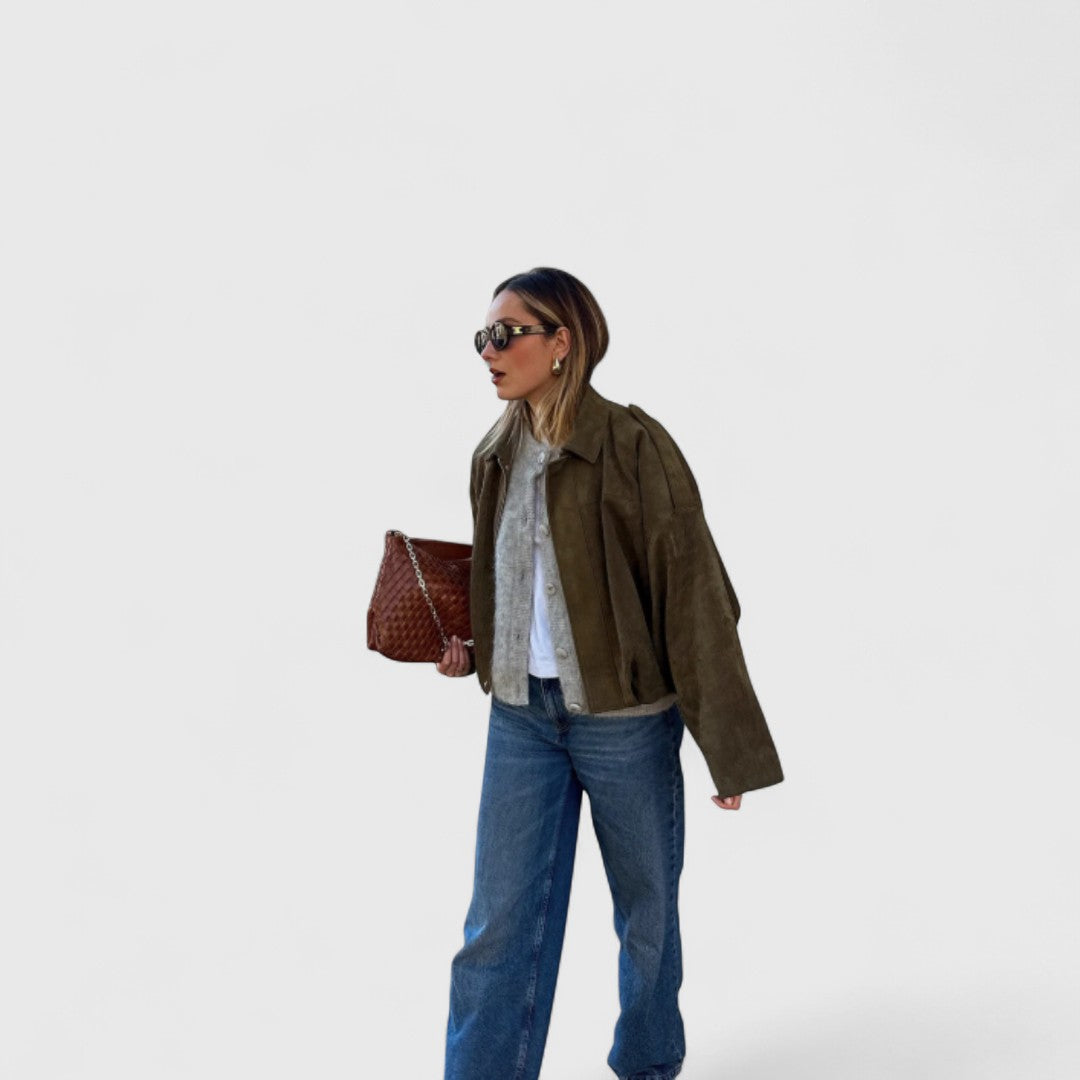 Ηρώ - Μπουφάν με φαρδιά γραμμή, απαλή υφή και ζεστή αίσθηση