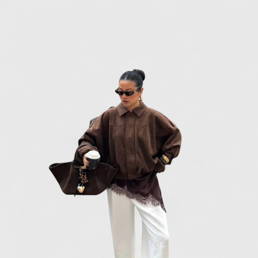 Ηρώ - Μπουφάν με φαρδιά γραμμή, απαλή υφή και ζεστή αίσθηση