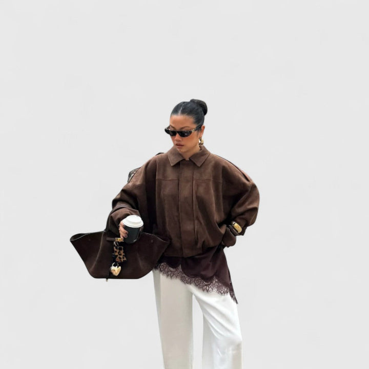 Ηρώ - Μπουφάν με φαρδιά γραμμή, απαλή υφή και ζεστή αίσθηση