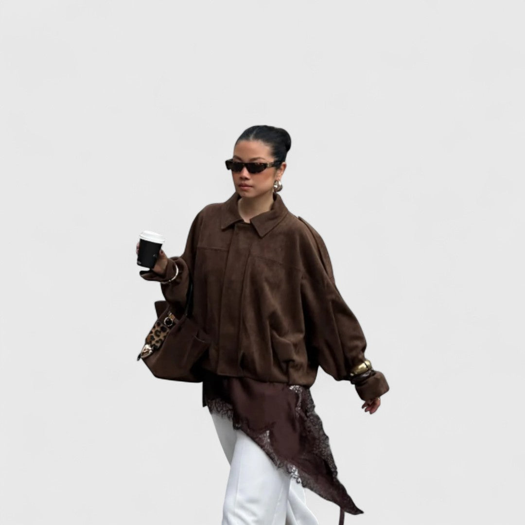 Ηρώ - Μπουφάν με φαρδιά γραμμή, απαλή υφή και ζεστή αίσθηση