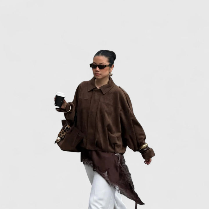 Ηρώ - Μπουφάν με φαρδιά γραμμή, απαλή υφή και ζεστή αίσθηση