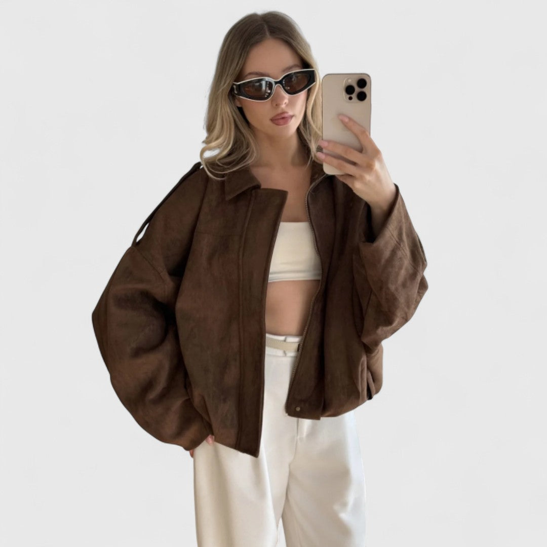 Ηρώ - Μπουφάν με φαρδιά γραμμή, απαλή υφή και ζεστή αίσθηση