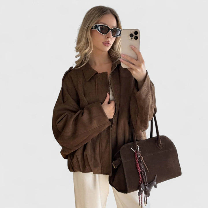 Ηρώ - Μπουφάν με φαρδιά γραμμή, απαλή υφή και ζεστή αίσθηση