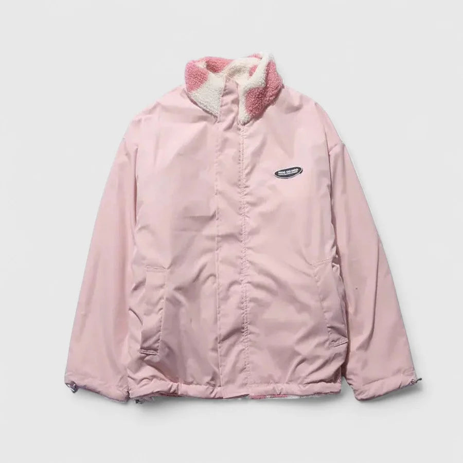 Αφροξυλία - Ζεστό αναστρέψιμο μπουφάν με απαλή υφή και μοντέρνο στυλ