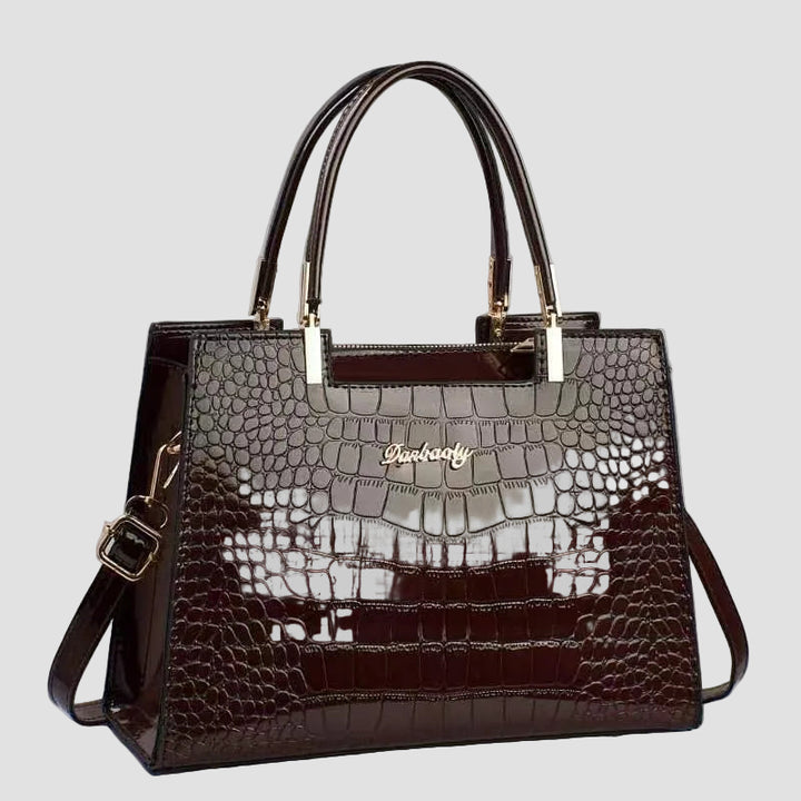 Erain - Γυαλιστερή τσάντα από δέρμα κροκόδειλου