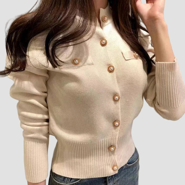 Ελένη - Κοντό ζακέτο με κουμπιά από μαργαριτάρια