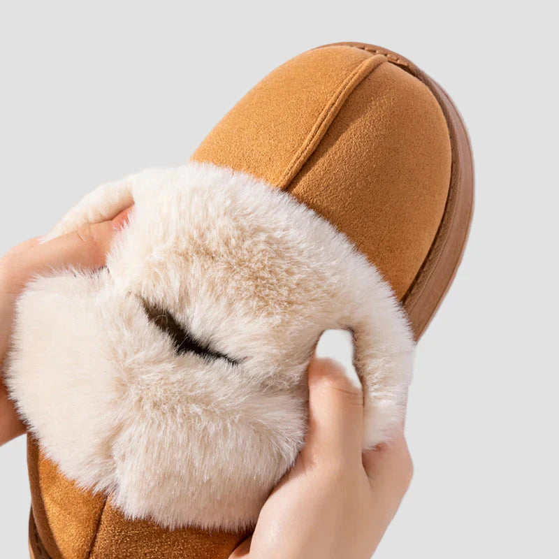 Γεωργία - Άνετες παντόφλες για το σπίτι με γούνινο γιακά