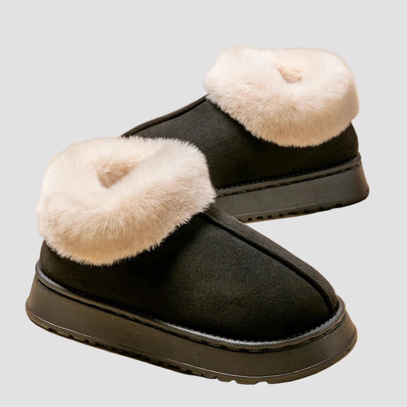 Γεωργία - Άνετες παντόφλες για το σπίτι με γούνινο γιακά