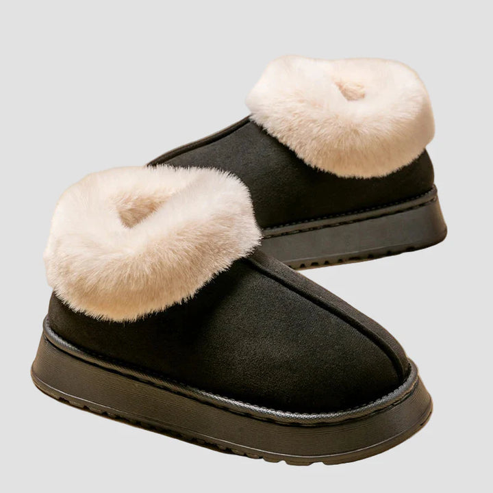 Γεωργία - Άνετες παντόφλες για το σπίτι με γούνινο γιακά