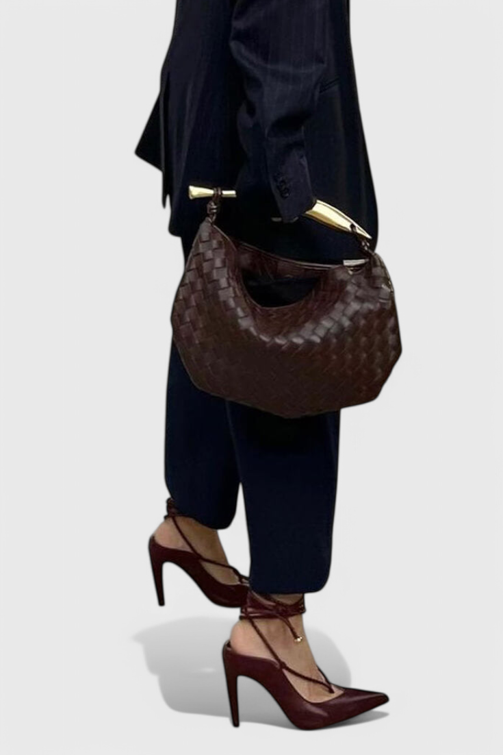 Τσάντα Gerda Bolso Woven με Χρυσή Λαβή