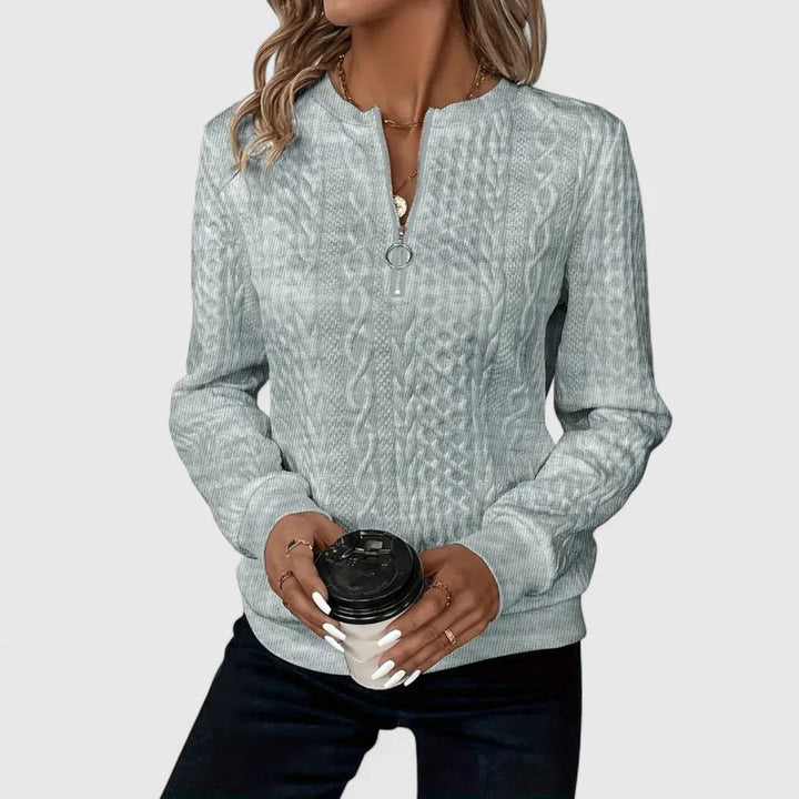 Παγώνα - Γυναικεία ζακέτα με φερμουάρ και πλεκτό σχέδιο για κομψή άνεση