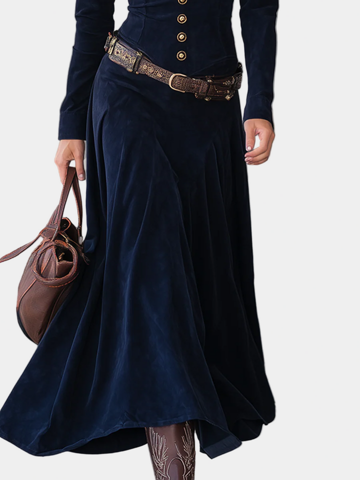 Χριστίνα - Φαρδύ σουέτ φόρεμα με σκίσιμο