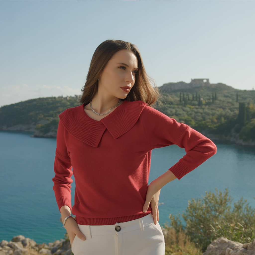 Νικολέτα - Ζεστό Πουλόβερ με Μαλακό Γιακά