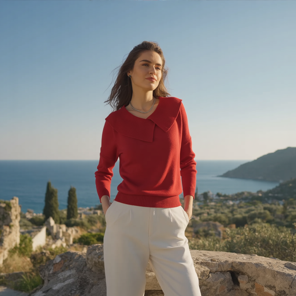 Νικολέτα - Ζεστό Πουλόβερ με Μαλακό Γιακά