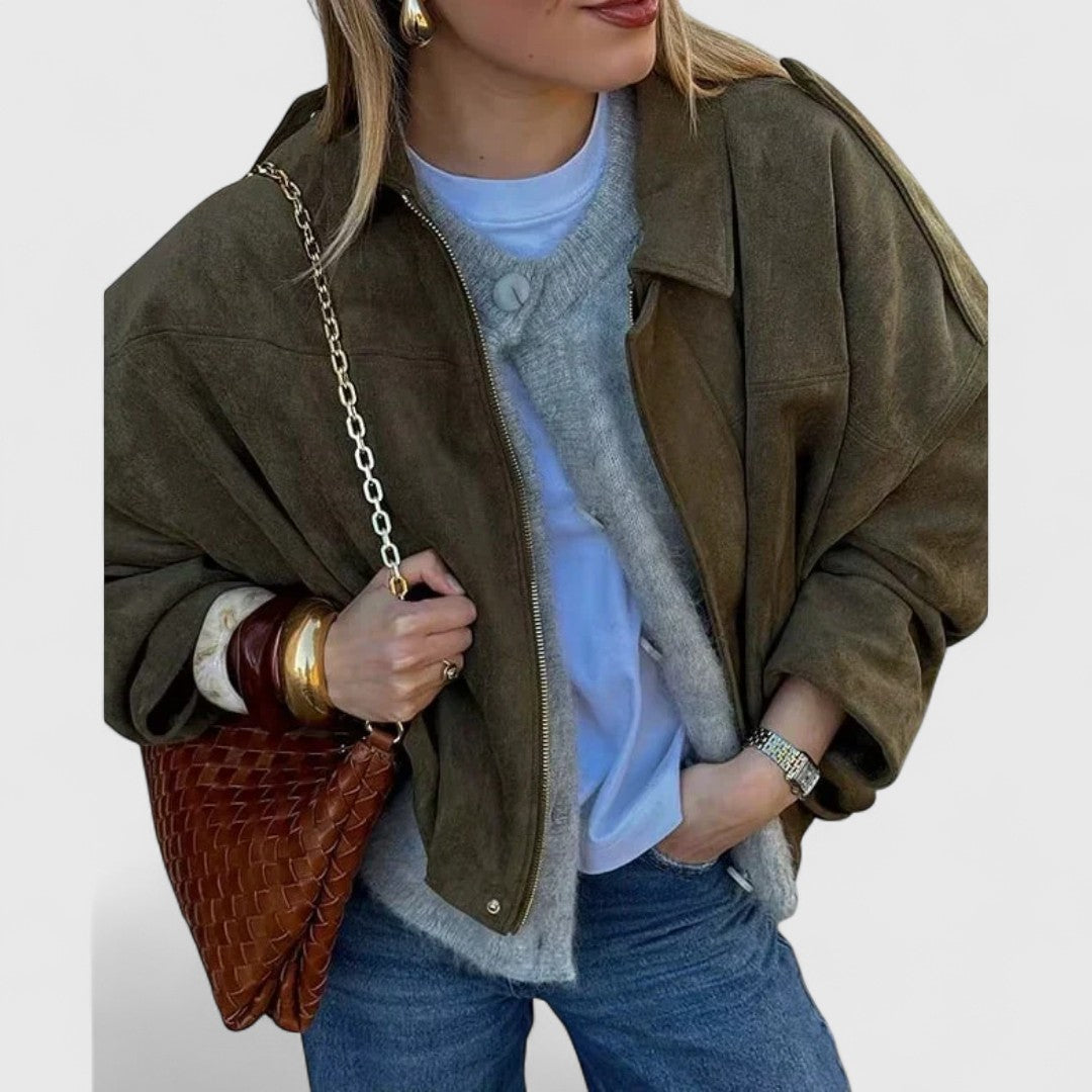 Ηρώ - Μπουφάν με φαρδιά γραμμή, απαλή υφή και ζεστή αίσθηση