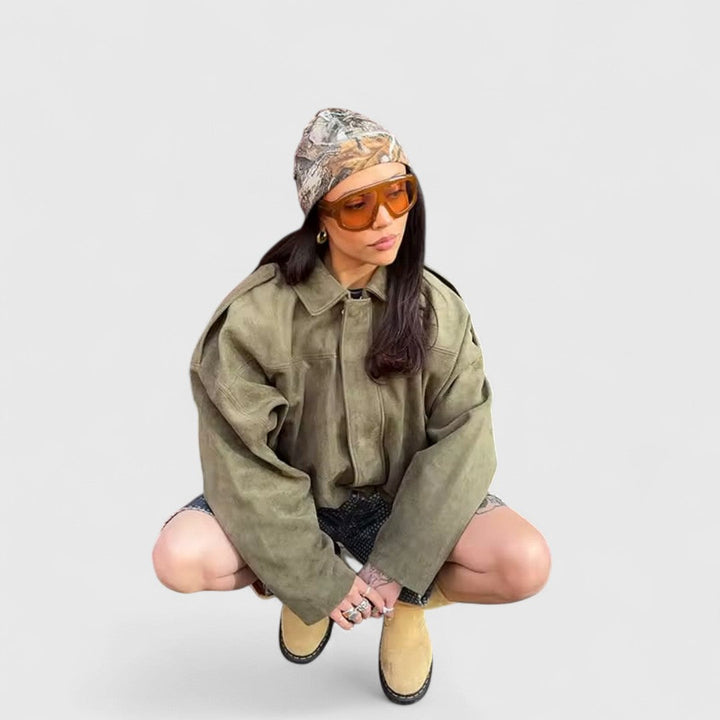 Ηρώ - Μπουφάν με φαρδιά γραμμή, απαλή υφή και ζεστή αίσθηση