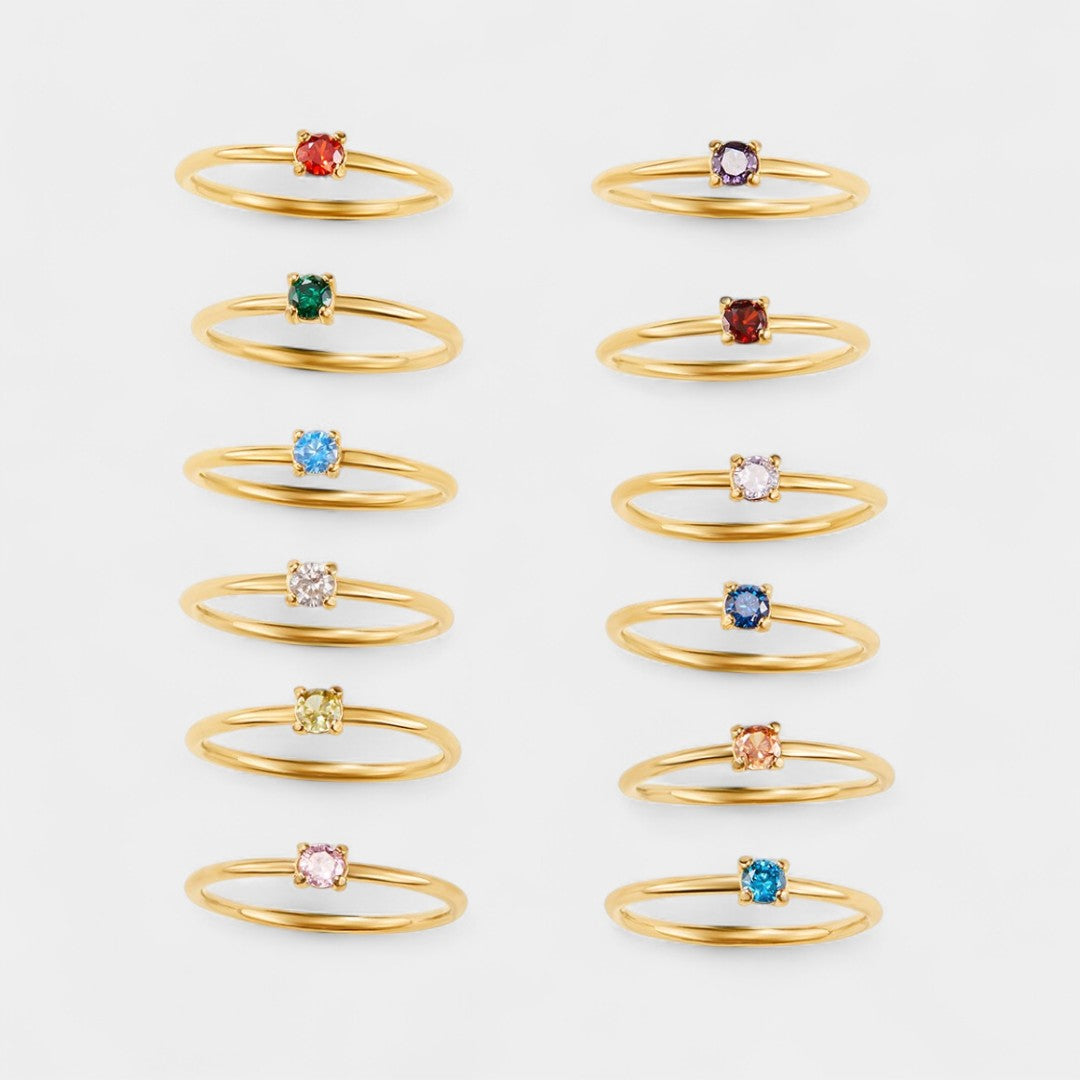 Ιφιγένεια - Χρυσά δαχτυλίδια με λίθο γέννησης